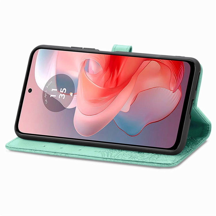 For Motorola Moto G Power 2024 Mandala Flower Embossed Leather Phone Case(Green) by buy2fix