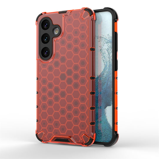 For Samsung Galaxy S24 5G Shockproof Honeycomb Phone Case(Red)