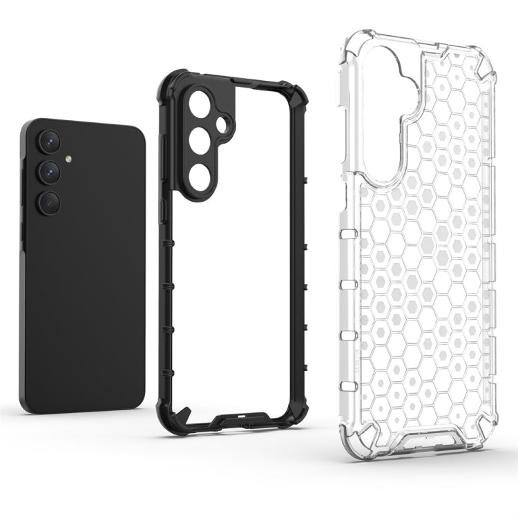 For Samsung Galaxy A55 Shockproof Honeycomb Phone Case(Black) by buy2fix