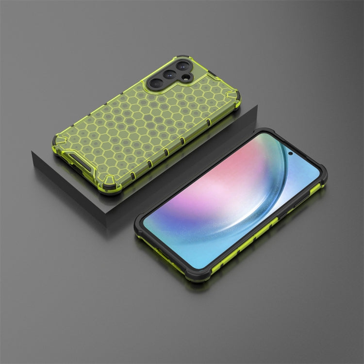 For Samsung Galaxy A55 Shockproof Honeycomb Phone Case(Green) by buy2fix