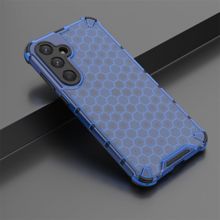 For Samsung Galaxy A55 Shockproof Honeycomb Phone Case(Blue) by buy2fix