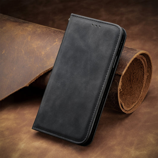 For Xiaomi Redmi Note 13 Pro+ 5G Retro Skin Feel Magnetic Flip Leather Phone Case(Black) - Xiaomi Cases by buy2fix | Online Shopping UK | buy2fix