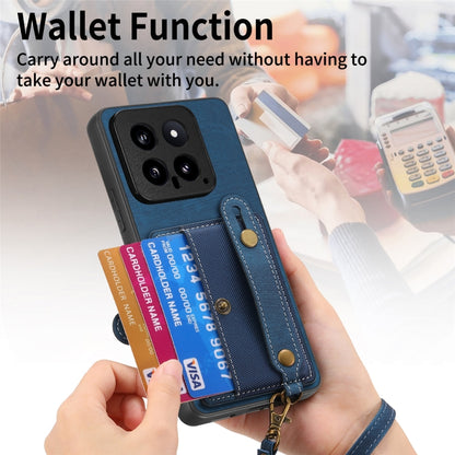 For Xiaomi 14 Retro Cross Wristband Wallet Leather Back Phone Case(Brown) - Xiaomi Cases by buy2fix | Online Shopping UK | buy2fix