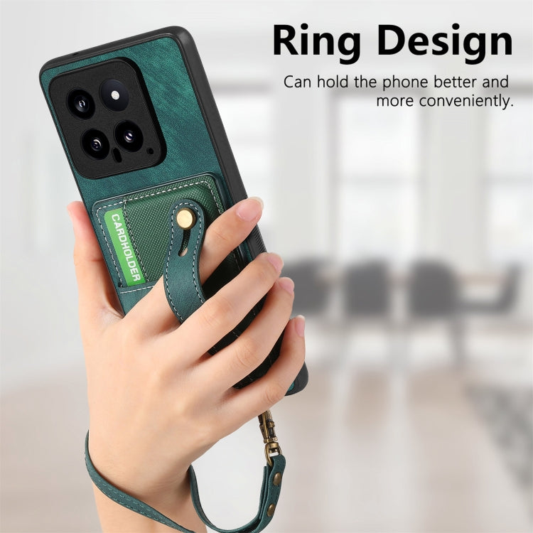 For Xiaomi 14 Retro Cross Wristband Wallet Leather Back Phone Case(Brown) - Xiaomi Cases by buy2fix | Online Shopping UK | buy2fix