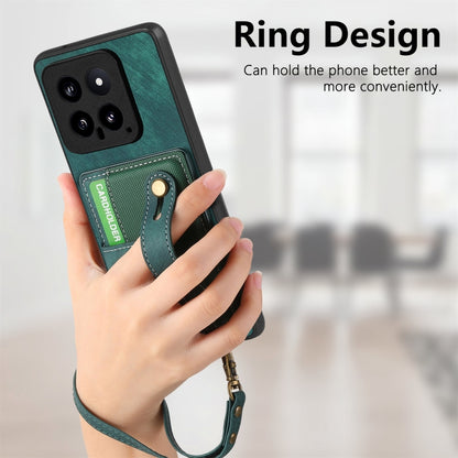 For Xiaomi 14 Retro Cross Wristband Wallet Leather Back Phone Case(Brown) - Xiaomi Cases by buy2fix | Online Shopping UK | buy2fix
