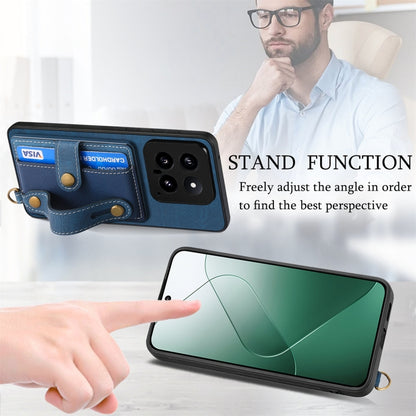 For Xiaomi 14 Retro Cross Wristband Wallet Leather Back Phone Case(Brown) - Xiaomi Cases by buy2fix | Online Shopping UK | buy2fix