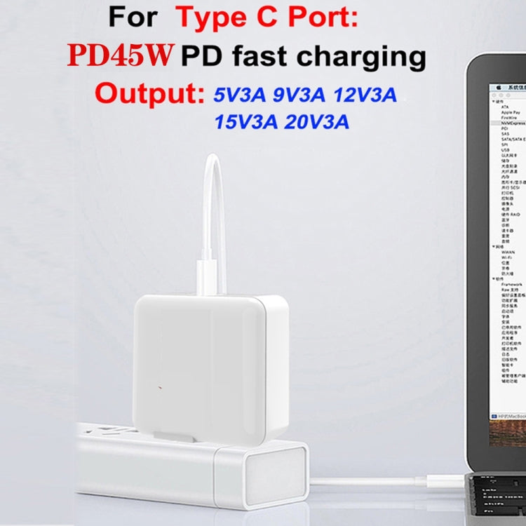 GAN 65W PD45W Dual Type-C / QC3.0 USB Multi Compatible Charger + 2m USB-C to USB-C Data Cable AU + US Plug White by buy2fix