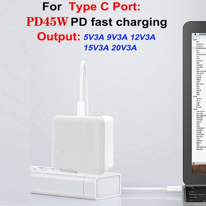 GAN 65W PD45W Dual Type-C / QC3.0 USB Multi Compatible Charger + 2m USB-C to USB-C Data Cable AU + US Plug White by buy2fix