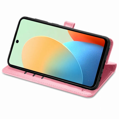 For Tecno Spark Go 2024 Cat and Dog Embossed Leather Phone Case(Pink) by buy2fix