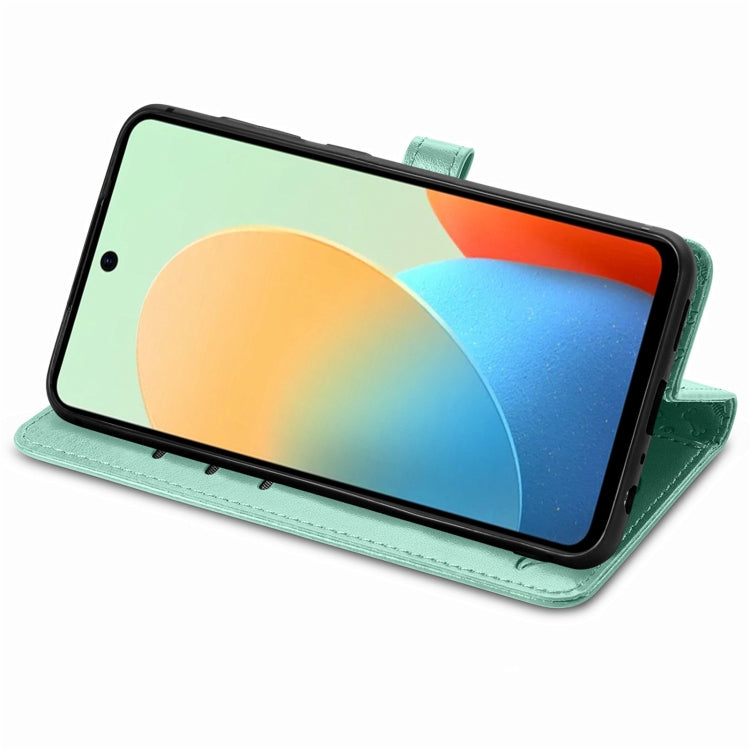 For Tecno Spark Go 2024 Cat and Dog Embossed Leather Phone Case(Green) by buy2fix