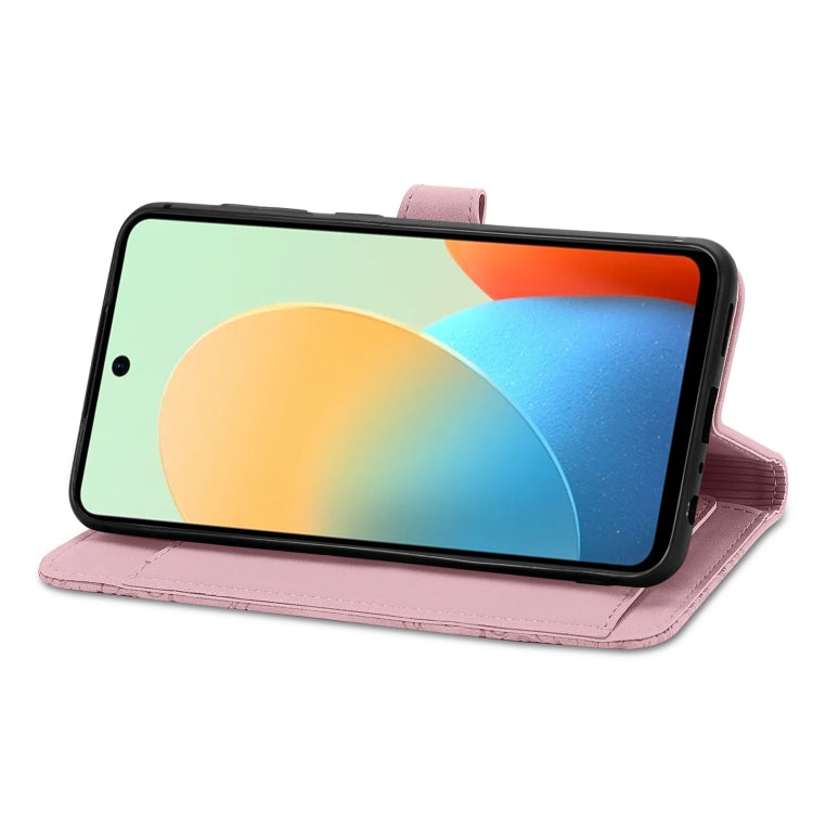 For Tecno Spark Go 2024 Embossed Flower Zipper Leather Phone Case(Pink) by buy2fix