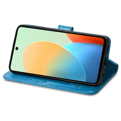 For Tecno Spark Go 2024 Four-leaf Clasp Embossed Buckle Leather Phone Case(Blue) by buy2fix