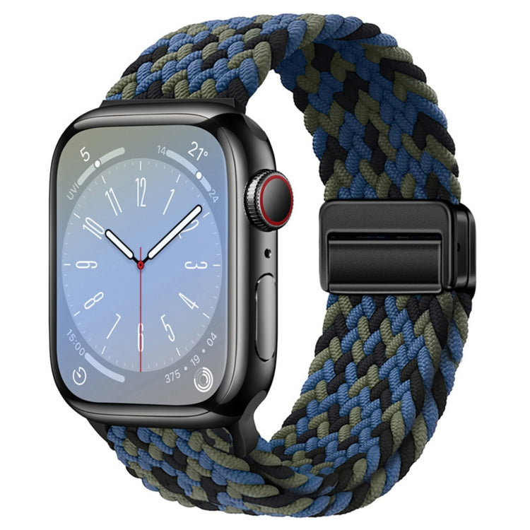 For Apple Watch Ultra 2 49mm Nylon Woven Magnetic Fold Buckle Watch Band(Blue Camouflage) by buy2fix