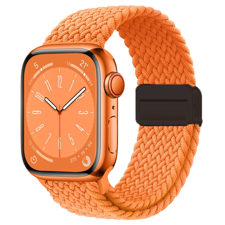 For Apple Watch Ultra 2 49mm Nylon Woven Magnetic Fold Buckle Watch Band(Orange) by buy2fix