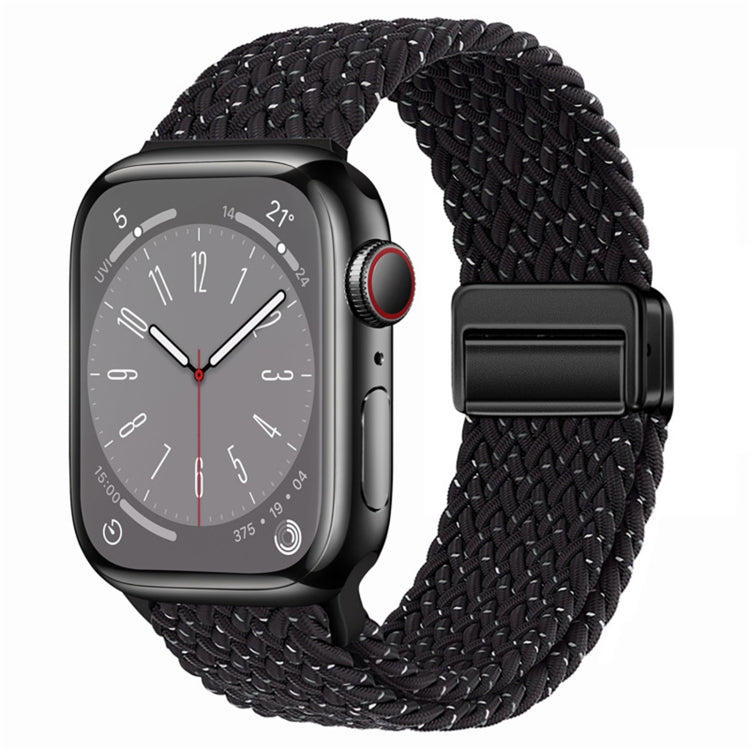 For Apple Watch Ultra 49mm Nylon Woven Magnetic Fold Buckle Watch Band(Starry Black) by buy2fix
