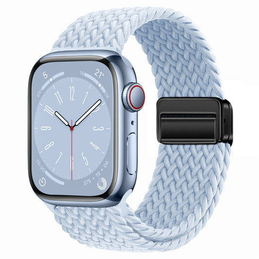 For Apple Watch Ultra 49mm Nylon Woven Magnetic Fold Buckle Watch Band(Misty Blue) by buy2fix