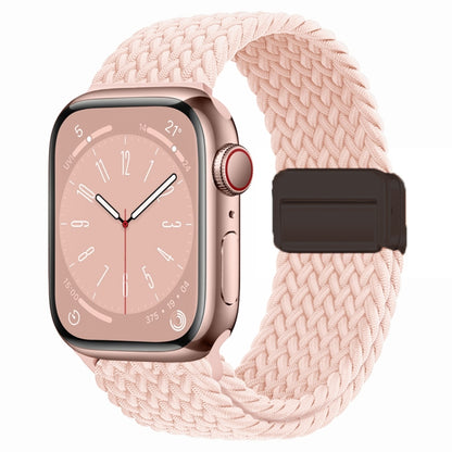 For Apple Watch Ultra 49mm Nylon Woven Magnetic Fold Buckle Watch Band(Pink) by buy2fix