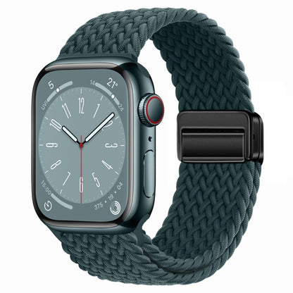 For Apple Watch Ultra 49mm Nylon Woven Magnetic Fold Buckle Watch Band(Rainforest Green) by buy2fix