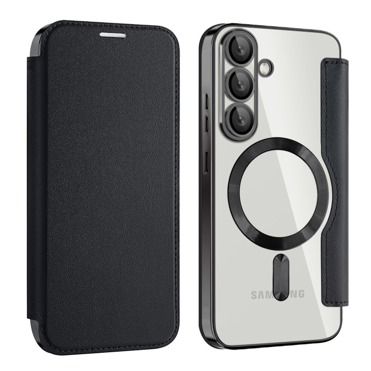 For Samsung Galaxy S25 5G Shield MagSafe RFID Anti-theft Leather Phone Case(Black) by buy2fix