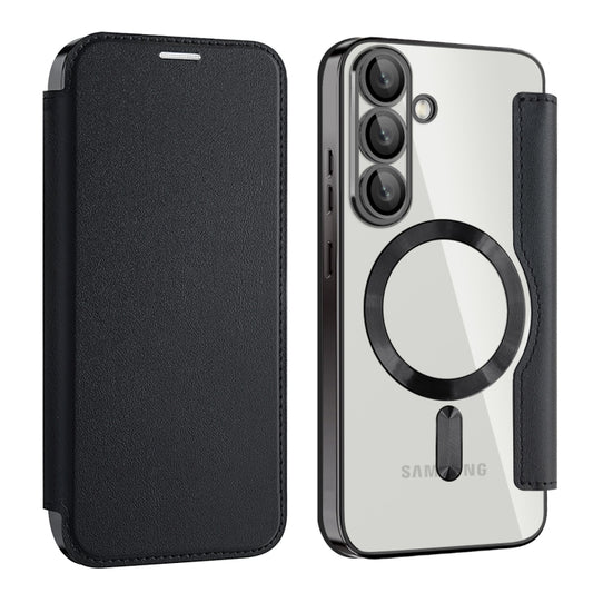 For Samsung Galaxy S25 5G Shield MagSafe RFID Anti-theft Leather Phone Case(Black) by buy2fix