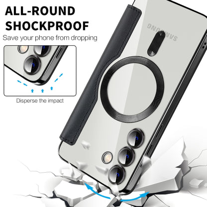 For Samsung Galaxy S25+ 5G Shield MagSafe RFID Anti-theft Leather Phone Case(Black) by buy2fix