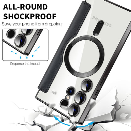 For Samsung Galaxy S25 Ultra 5G Shield MagSafe RFID Anti-theft Leather Phone Case(Black) by buy2fix