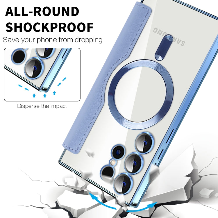 For Samsung Galaxy S25 Ultra 5G Shield MagSafe RFID Anti-theft Leather Phone Case(Blue) by buy2fix