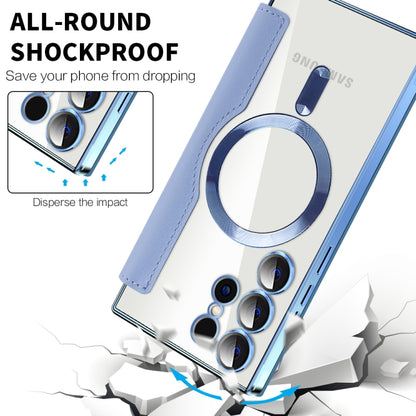For Samsung Galaxy S25 Ultra 5G Shield MagSafe RFID Anti-theft Leather Phone Case(Blue) by buy2fix