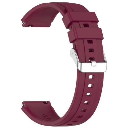 For Huawei Watch GT4 41mm Official Steps Style Silver Buckle Silicone Watch Band(Wine Red) by buy2fix