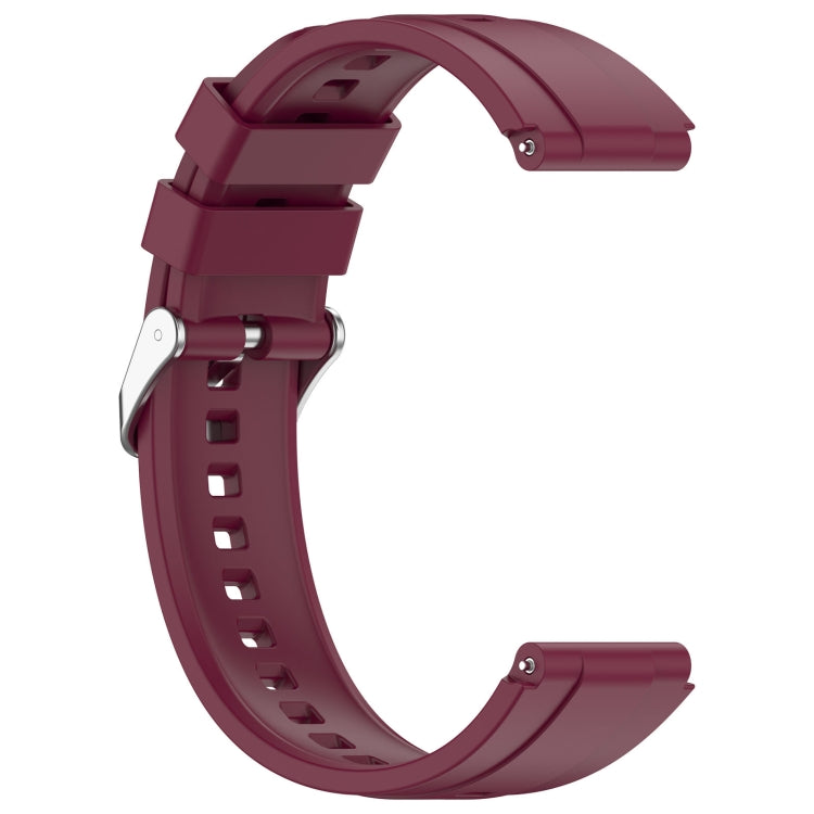 For Huawei Watch GT4 41mm Official Steps Style Silver Buckle Silicone Watch Band(Wine Red) by buy2fix