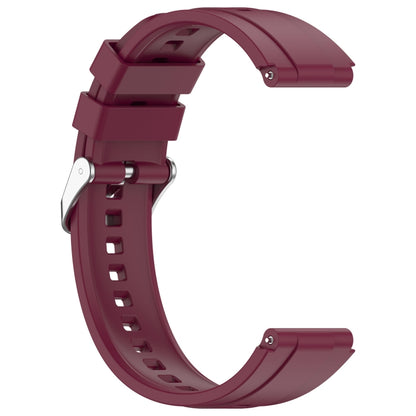 For Huawei Watch GT4 41mm Official Steps Style Silver Buckle Silicone Watch Band(Wine Red) by buy2fix