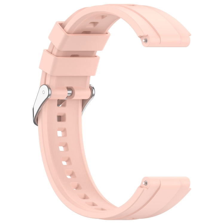For Huawei Watch GT4 41mm Official Steps Style Silver Buckle Silicone Watch Band(Pink) by buy2fix