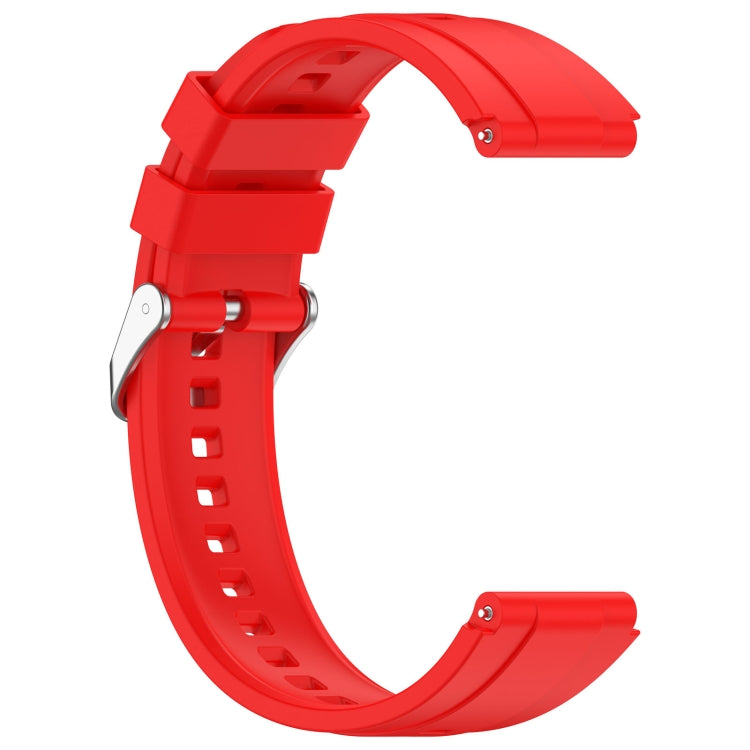 For Huawei Watch GT4 46mm Official Steps Style Silver Buckle Silicone Watch Band(Red) by buy2fix