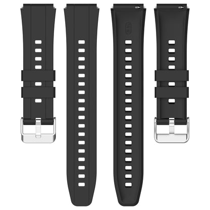 For Huawei Watch GT4 46mm Official Steps Style Silver Buckle Silicone Watch Band(Midnight) by buy2fix