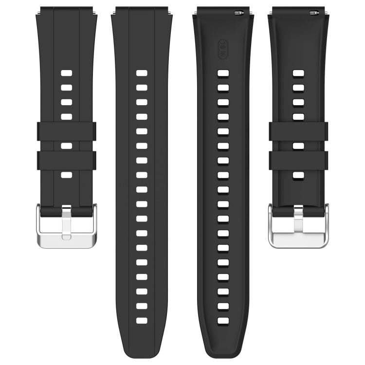 For Huawei Watch GT4 41mm Official Steps Style Silver Buckle Silicone Watch Band(White) by buy2fix