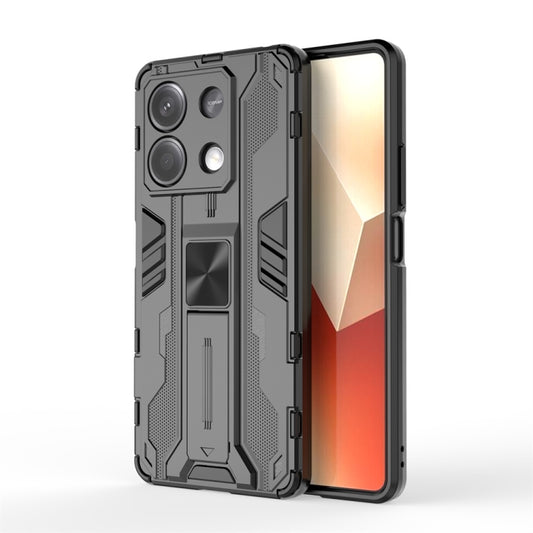 For Redmi Note 13 5G Supersonic Armor PC Hybrid TPU Phone Case(Black) - Xiaomi Cases by buy2fix | Online Shopping UK | buy2fix