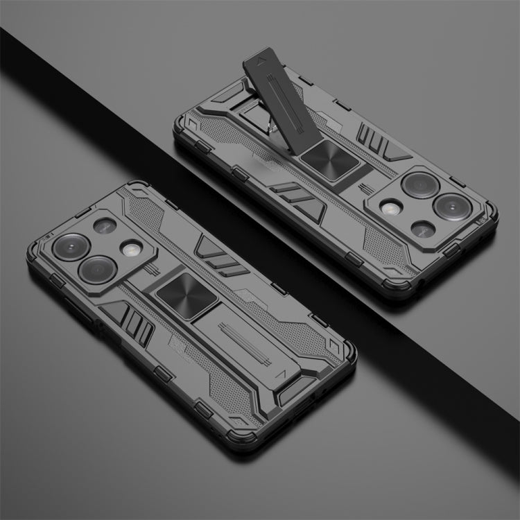 For Redmi Note 13 5G Supersonic Armor PC Hybrid TPU Phone Case(Black) - Xiaomi Cases by buy2fix | Online Shopping UK | buy2fix