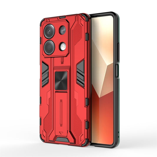 For Redmi Note 13 5G Supersonic Armor PC Hybrid TPU Phone Case(Red) - Xiaomi Cases by buy2fix | Online Shopping UK | buy2fix
