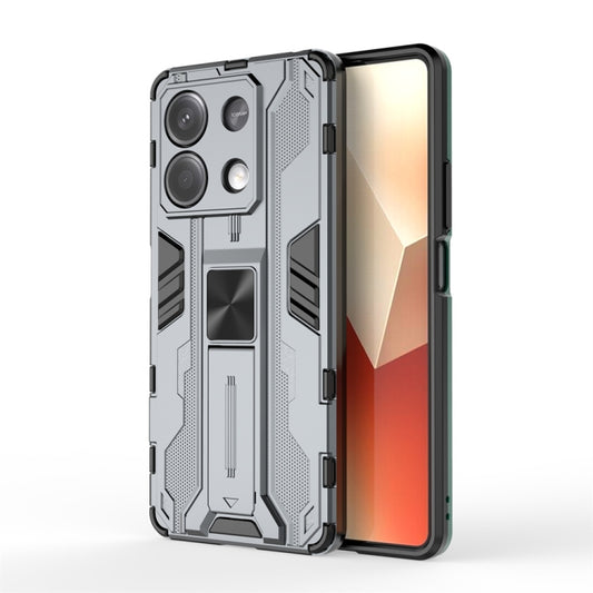 For Redmi Note 13 5G Supersonic Armor PC Hybrid TPU Phone Case(Grey) - Xiaomi Cases by buy2fix | Online Shopping UK | buy2fix