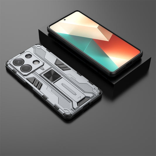 For Redmi Note 13 5G Supersonic Armor PC Hybrid TPU Phone Case(Grey) - Xiaomi Cases by buy2fix | Online Shopping UK | buy2fix