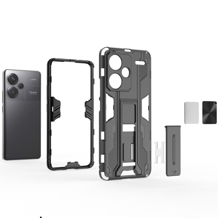 For Redmi Note 13 Pro+ Supersonic Armor PC Hybrid TPU Phone Case(Black) - Xiaomi Cases by buy2fix | Online Shopping UK | buy2fix