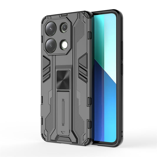 For Redmi Note 13 4G Supersonic Armor PC Hybrid TPU Phone Case(Black) - Xiaomi Cases by buy2fix | Online Shopping UK | buy2fix