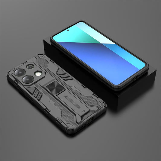 For Redmi Note 13 4G Supersonic Armor PC Hybrid TPU Phone Case(Black) - Xiaomi Cases by buy2fix | Online Shopping UK | buy2fix