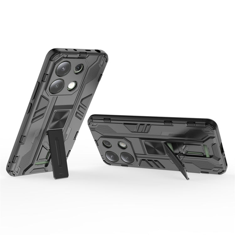 For Redmi Note 13 4G Supersonic Armor PC Hybrid TPU Phone Case(Black) - Xiaomi Cases by buy2fix | Online Shopping UK | buy2fix