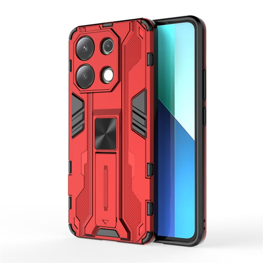 For Redmi Note 13 4G Supersonic Armor PC Hybrid TPU Phone Case(Red) - Xiaomi Cases by buy2fix | Online Shopping UK | buy2fix