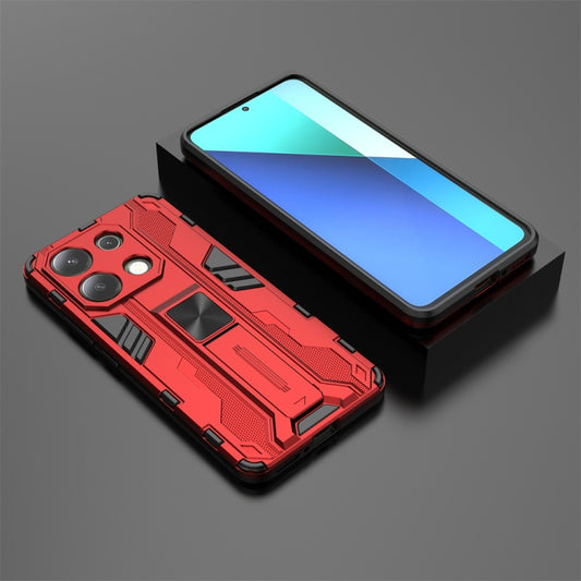 For Redmi Note 13 4G Supersonic Armor PC Hybrid TPU Phone Case(Red) - Xiaomi Cases by buy2fix | Online Shopping UK | buy2fix