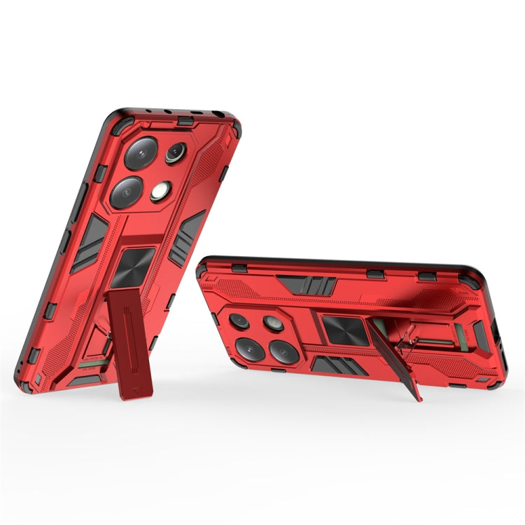 For Redmi Note 13 4G Supersonic Armor PC Hybrid TPU Phone Case(Red) - Xiaomi Cases by buy2fix | Online Shopping UK | buy2fix