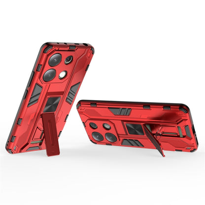 For Redmi Note 13 4G Supersonic Armor PC Hybrid TPU Phone Case(Red) - Xiaomi Cases by buy2fix | Online Shopping UK | buy2fix