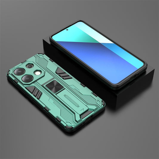For Redmi Note 13 4G Supersonic Armor PC Hybrid TPU Phone Case(Green) - Note 13 Cases by buy2fix | Online Shopping UK | buy2fix
