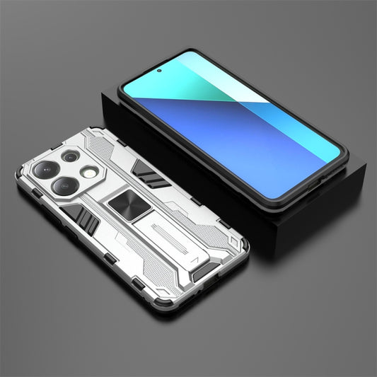 For Redmi Note 13 4G Supersonic Armor PC Hybrid TPU Phone Case(Silver) - Xiaomi Cases by buy2fix | Online Shopping UK | buy2fix